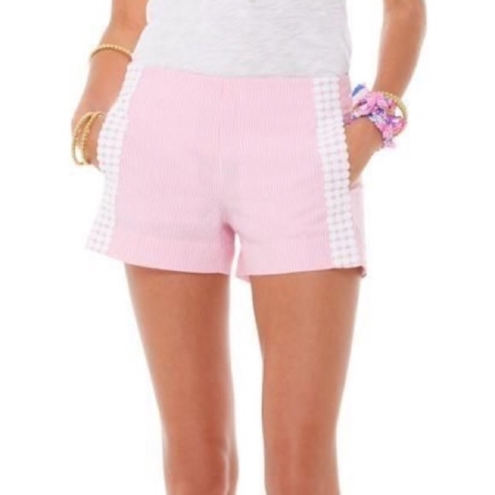 Lilly Pulitzer Pink Seersucker Liza Shorts